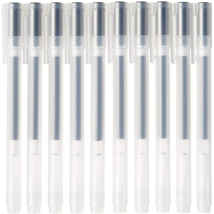 image:imageMUJI  05mm Blue Smooth Gel Ink Ballpoint Cap Pen 10 PiecesBlack