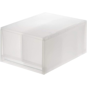 image:image MUJI 76749028 Polypropylene Case Drawer Type Deep 2 Pieces with Partitions Translucent V Approx Width 102 x Depth 146 x Height 69 inches 26 x 37 x 175 cmTranslucent
