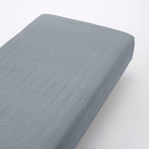 image:imageMUJI Organic Washed Cotton Fitted Sheet Navy D